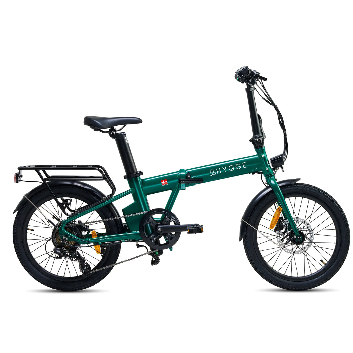 Hygge Virum 2024 Electric Folding Bike Racing Green Lightweight